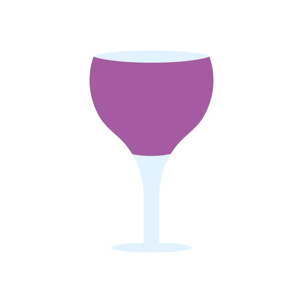 Вино стекло икона, плоский стиль — стоковый вектор
