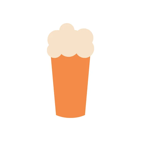 Vaso de cerveza con espuma, estilo plano — Vector de stock