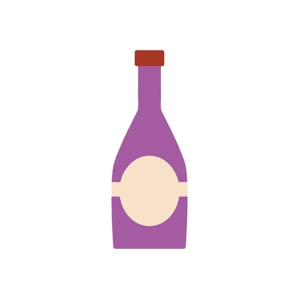 Icône de bouteille de champagne, style plat — Image vectorielle