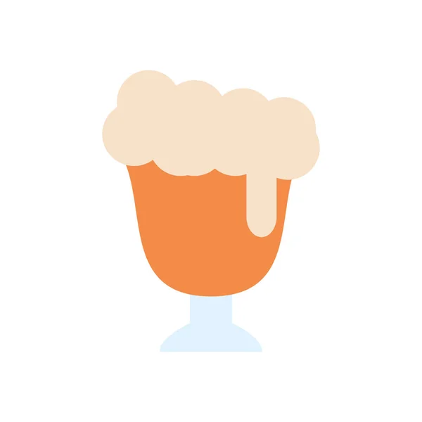 Calice icona di vetro di birra, stile piatto — Vettoriale Stock