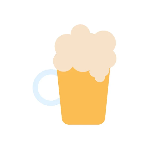 啤酒瓶玻璃杯图标,扁平风格 — 图库矢量图片