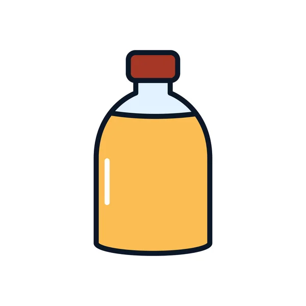 Botella con icono de cerveza, estilo de relleno de línea — Vector de stock