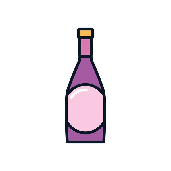 Icône de bouteille de bière belgique, style remplissage ligne — Image vectorielle