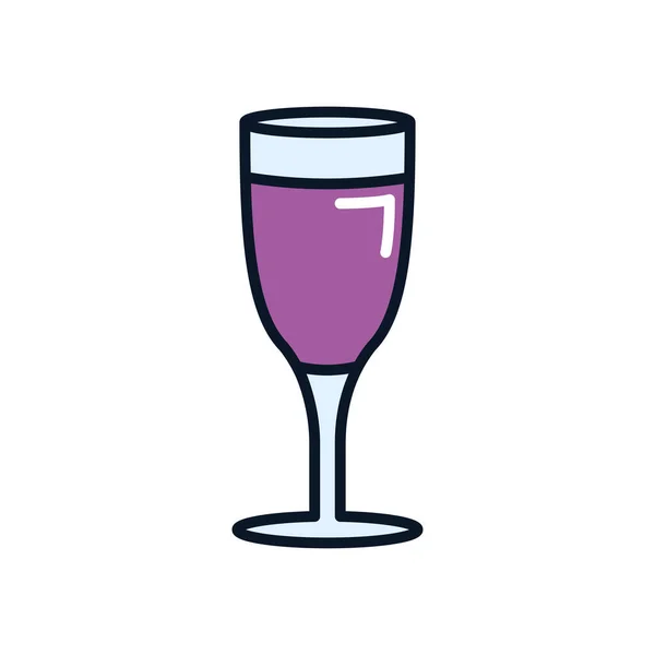 Стандартный значок бокала вина, стиль заливки линии — стоковый вектор