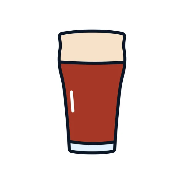 Nonic pint bier glas icoon, lijn vullen stijl — Stockvector