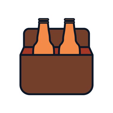 Bira şişeleri simgesi içeren kutu, satır doldurma biçimi