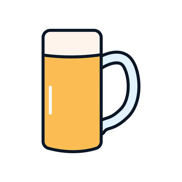 Seidel cerveza taza icono, línea y estilo de relleno — Vector de stock