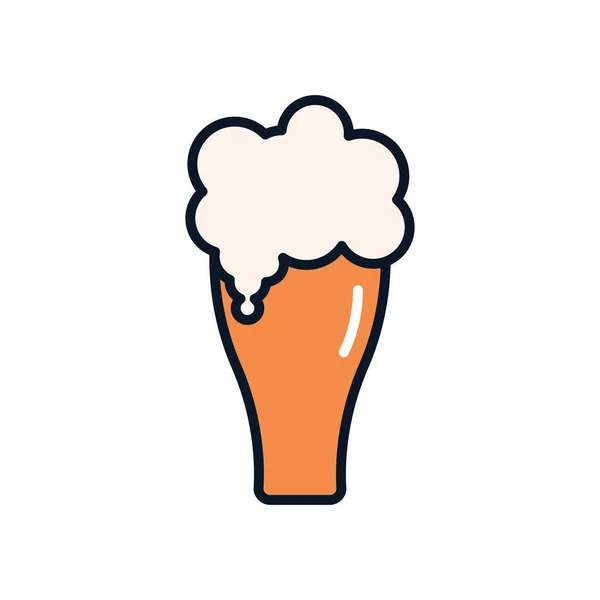 Tulp bier glas pictogram, lijn vullen stijl — Stockvector