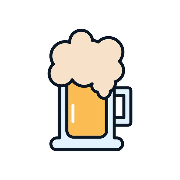 Beer mug icon image, line fill style — Stock Vector