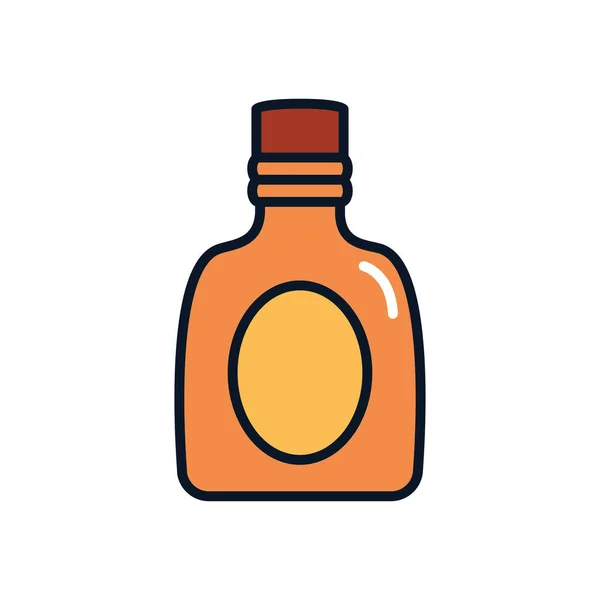 Икона бутылки виски, стиль заливки линии — стоковый вектор