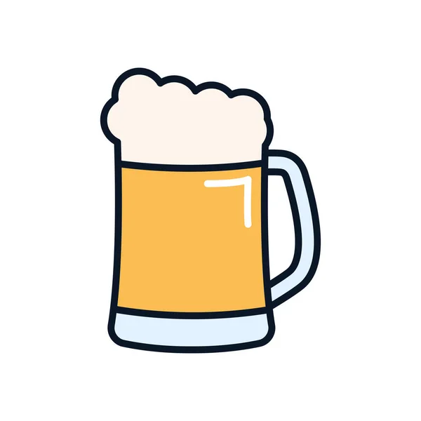 Icono de taza de cerveza, estilo de relleno de línea — Vector de stock