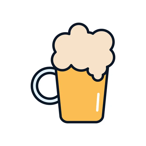 Beer stein glass icon, line fill style — Stock Vector