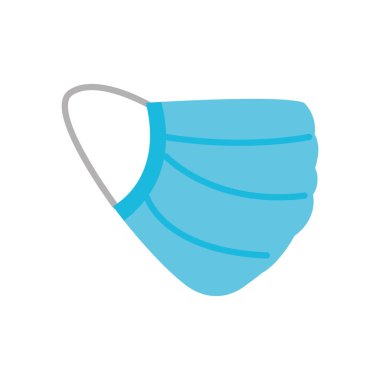 tıbbi yüz maskesi simgesi resmi beyaz arkaplan üzerinde, düz biçim