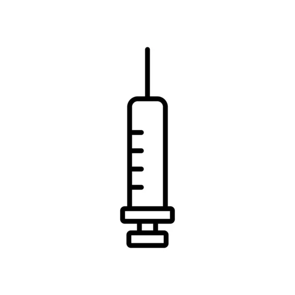 Icono de jeringa médica, estilo de línea — Archivo Imágenes Vectoriales