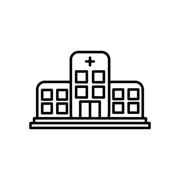 Ikona budovy nemocnice, styl čáry — Stockový vektor