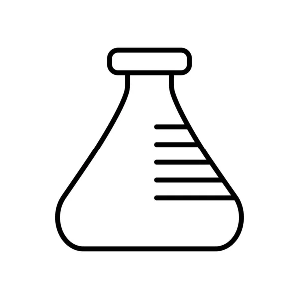 Chemical flask icon, line style — Stock Vector