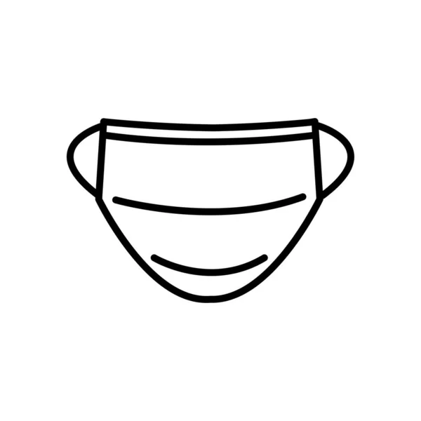 Icona maschera bocca medica, stile linea — Vettoriale Stock