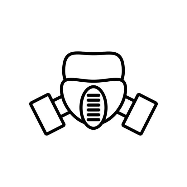 Ochronna ikona maski respiratora medycznego, linia — Wektor stockowy