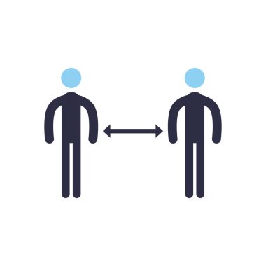 Avatarların düz biçim vektör tasarımı arasındaki sosyal uzaklık