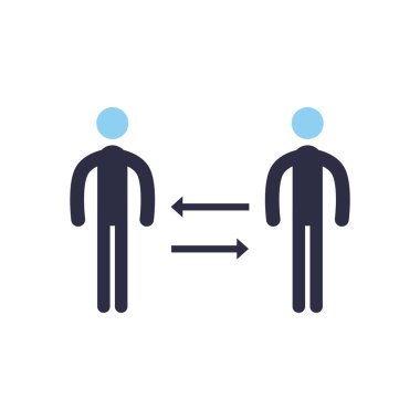 Avatarların düz biçim vektör tasarımı arasındaki sosyal uzaklık