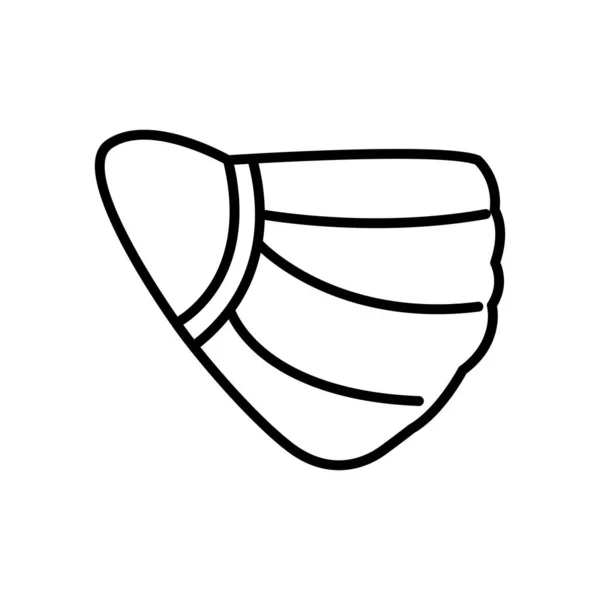 Медицинская маска изображение на белом фоне, стиль линии — стоковый вектор