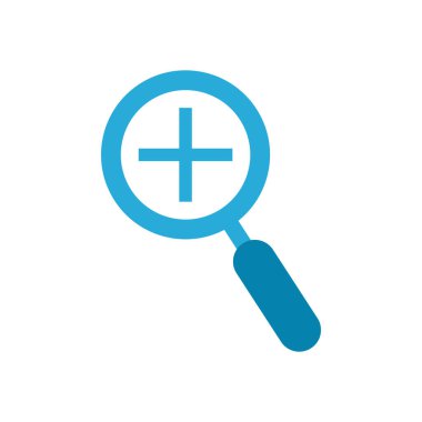 Artı lupe düz biçim vektör tasarımı