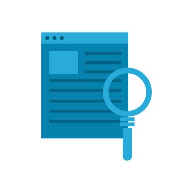 Web sitesi düz biçim vektör tasarımlı lupe