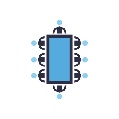 Tablo düz biçim vektör tasarımı üzerinde toplanan işadamları