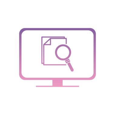 Bilgisayar gradyan biçim vektör tasarımı üzerine belgeleri olan lupe