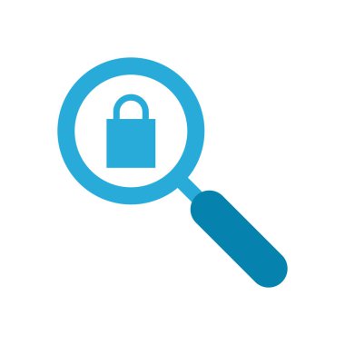 lupe düz biçim vektör tasarımı içinde asma kilit