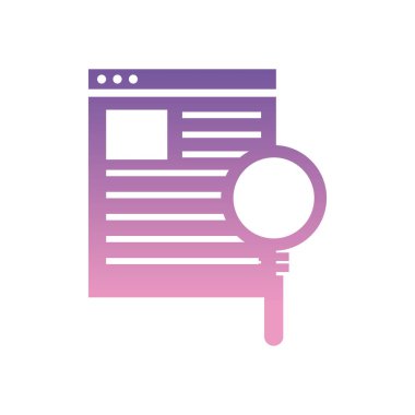 Web sitesi gradyan biçim vektör tasarımlı lupe