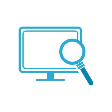 Bilgisayar düz biçim ikon vektör tasarımlı lupe