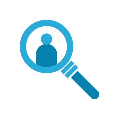 Lupe düz biçim vektör tasarımı içindeki avatar