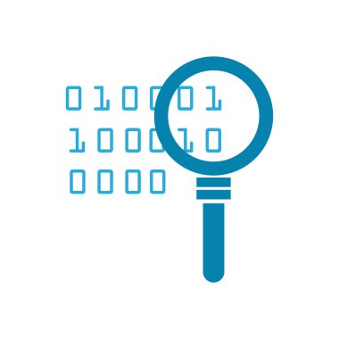 Kod düz biçim ikon vektör tasarımlı lupe