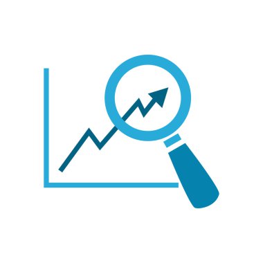 Artırılmış ok grafiği düz biçim vektör tasarımı olan lupe