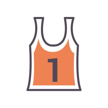 Spor gömlek çizgisi ve biçim ikonu vektör tasarımı