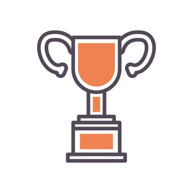 İzole edilmiş kupa hattı ve biçim ikonu vektör tasarımını doldur