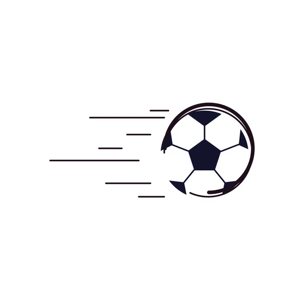 Línea de pelota de fútbol y relleno icono de estilo de diseño de vectores — Archivo Imágenes Vectoriales