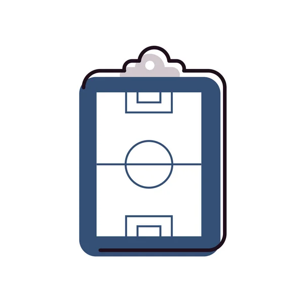 Corte de fútbol en la línea de documentos y llenar el icono de estilo de diseño de vectores — Vector de stock
