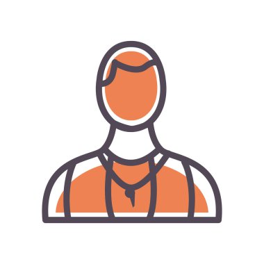 Ceket çizgisi olan ve biçim ikonu vektör tasarımına sahip Avatar adam