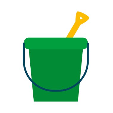 kum kovası düz biçim ikon vektör tasarımı