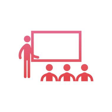 Ekran gradyan biçim vektör tasarımına sahip iş adamı