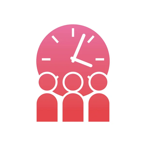Empresários corporativos com design de vetor ícone estilo gradiente de relógio — Vetor de Stock