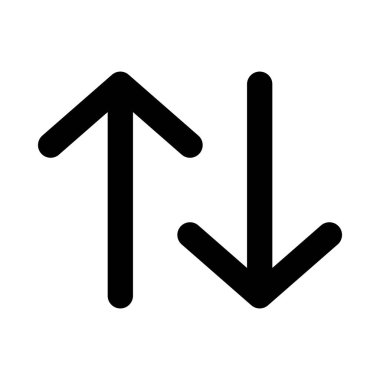 yukarı ve aşağı ok simgesi, siluet biçimi