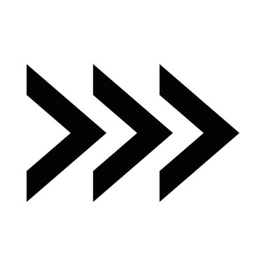 sağ ileri ok simgesi, siluet biçimi