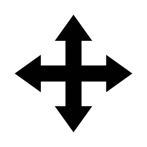 Four arrows icon, silhouette style — Stock Vector