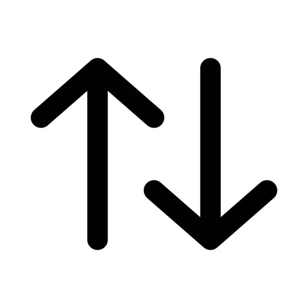 Icône des flèches haut et bas, style silhouette — Image vectorielle