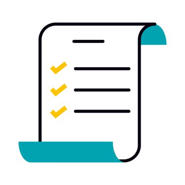 kontrol listesi belge simgesi, yarım satır yarı renk biçimi