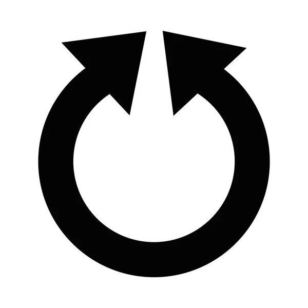 Kreis-Pfeil-Symbol, Silhouettenstil — Stockvektor