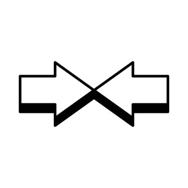 Bir yöne bakan iki ok, çizgi biçimi